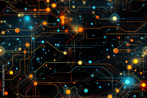 printed circuit concept, AI generated