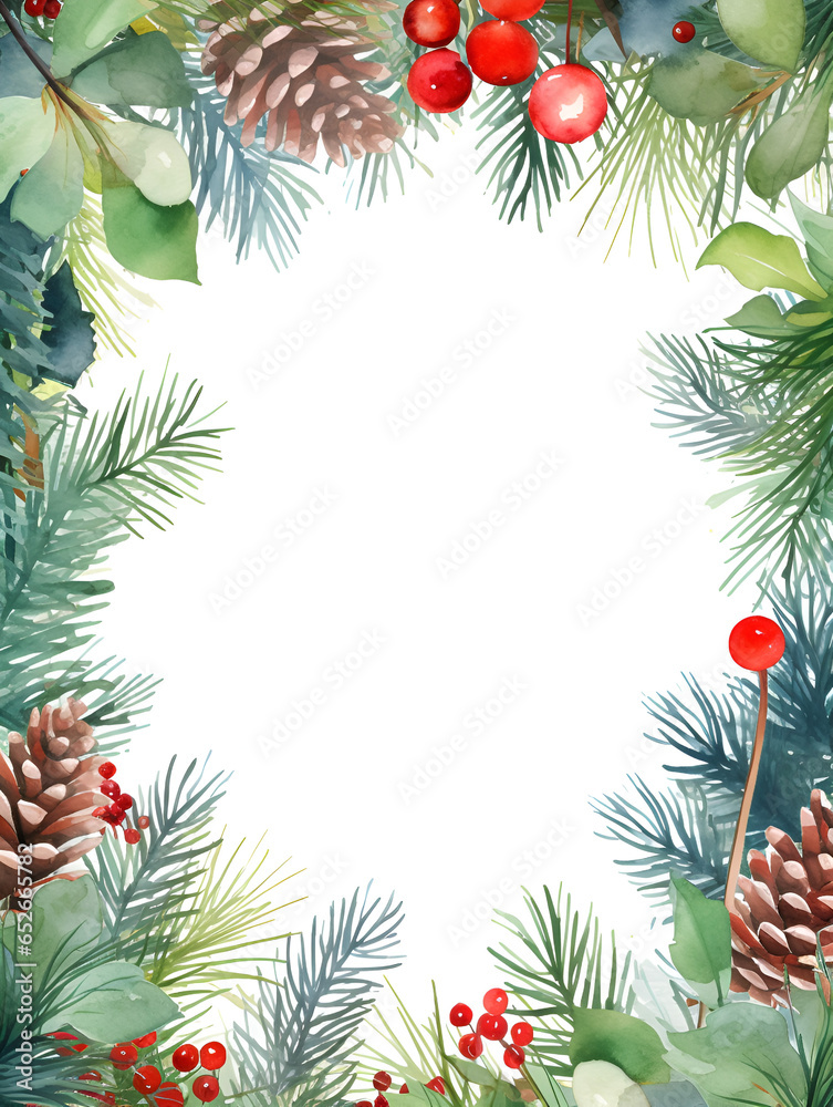 Green watercolor wreath frame background with copy space inside Green watercolor wreath frame background with copy space inside