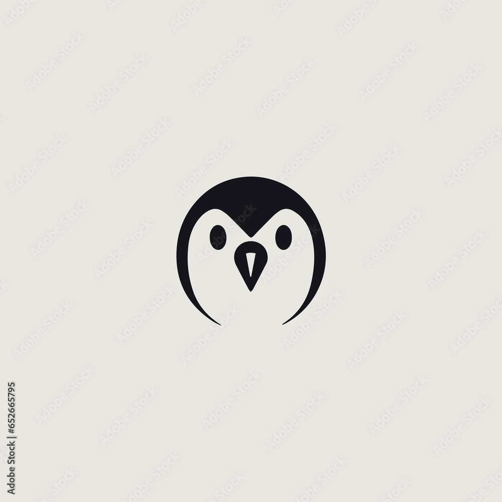 ペンギンのシンプルで可愛いロゴのベクター画像 ペンギンのシンプルで可愛いロゴのベクター画像