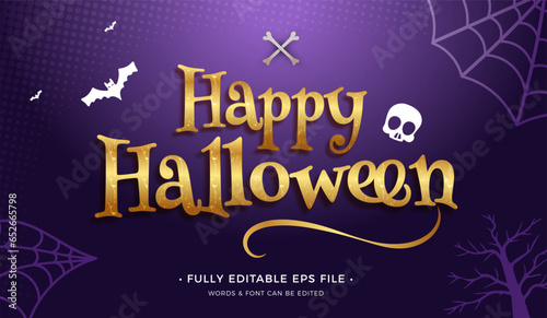 vector happy halloween lettering editable text effect