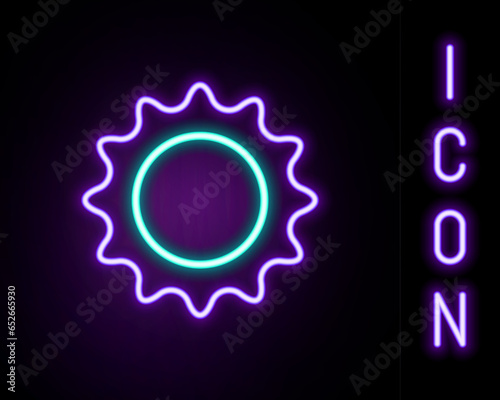 Glowing neon line Sun icon isolated on black background. Summer symbol. Good sunny day. Colorful outline concept. Vector
