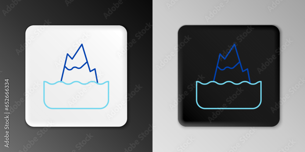 Line Iceberg icon isolated on grey background. Colorful outline concept. Vector Line Iceberg icon isolated on grey background. Colorful outline concept. Vector