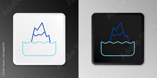 Line Iceberg icon isolated on grey background. Colorful outline concept. Vector