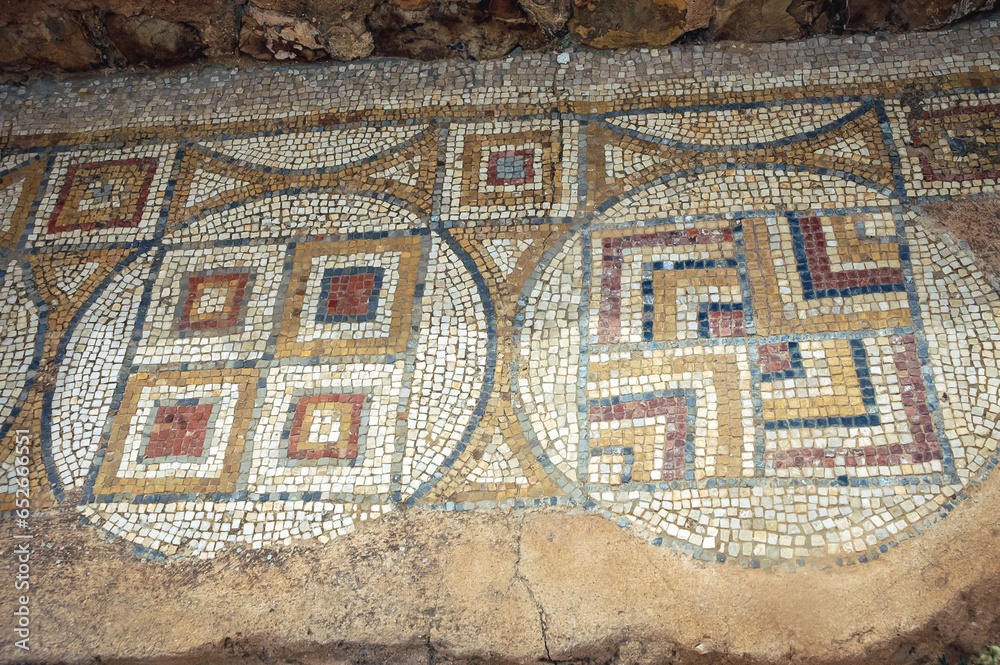 Mosaic floor in Roman ancient city Sufetula in Sbeitla city in north-central Tunisia