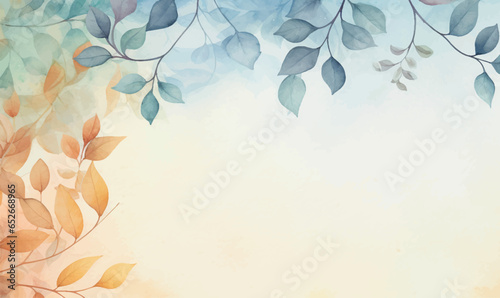 Watercolor floral background, texture. leaves. pastel colors