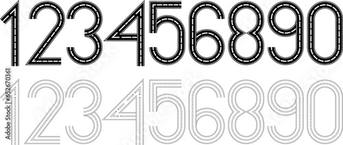 outline silhouette figures formed from the highway