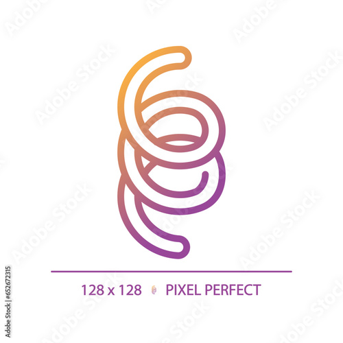 2D pixel perfect gradient spirochete icon, isolated vector, thin line illustration representing bacteria. photo