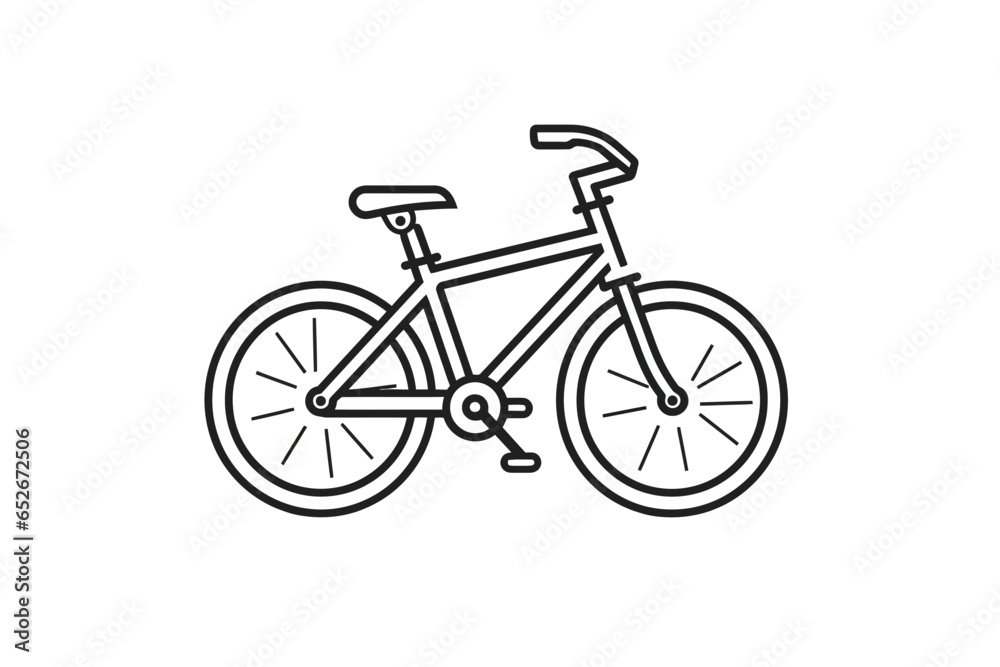 Line icon bike for web, white background Line icon bike for web, white background