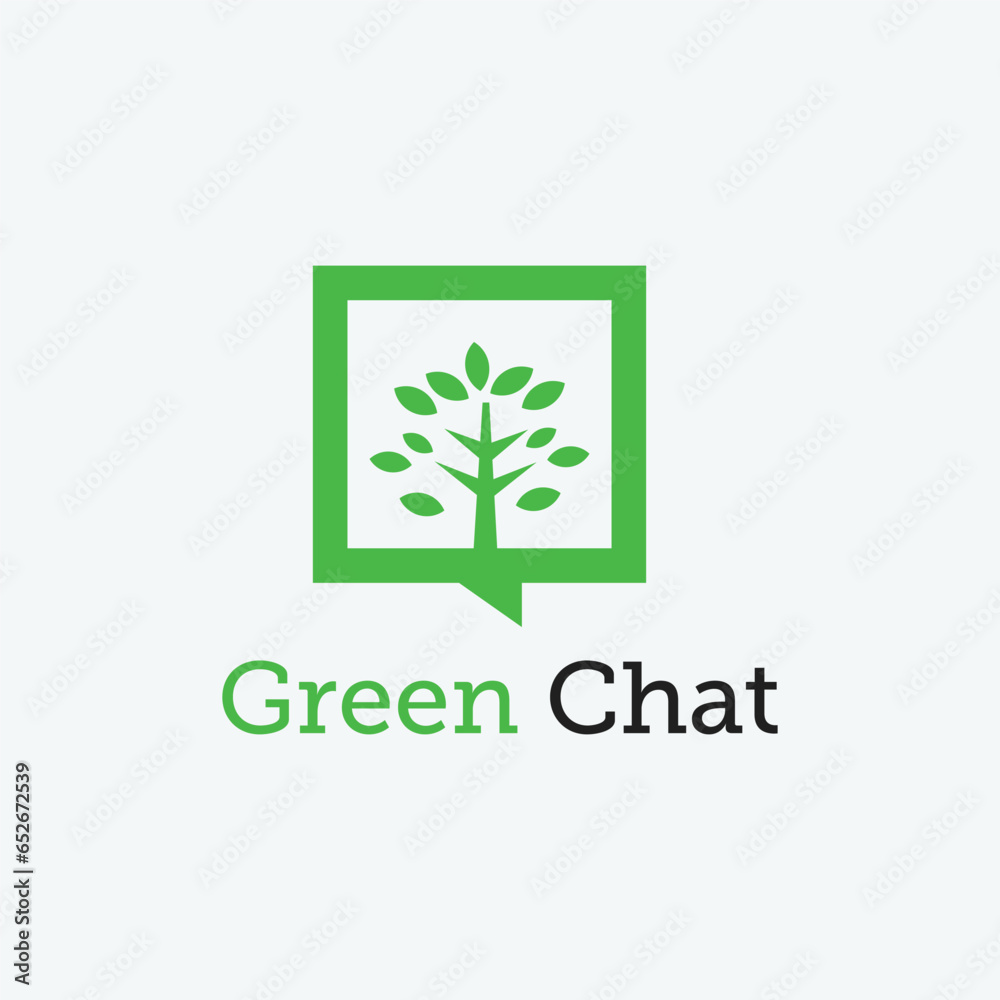 Green Chat Logo Template Design Vector Green Chat Logo Template Design Vector