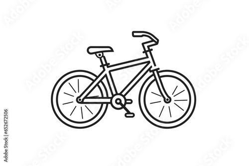 Line icon bike for web, white background