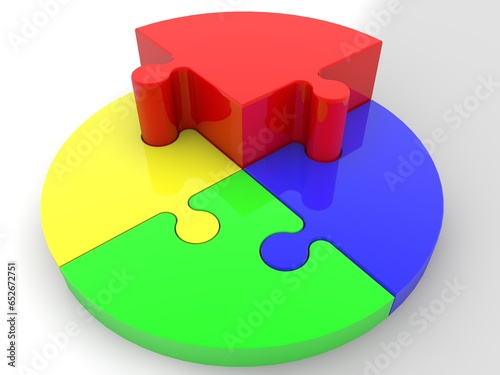 3797A  A four-color puzzle diagram with a prominent red puzzle piece

puzzle, jigsaw, piece, 3d, solution, business, connection, success, teamwork, concept, toy, team, part, illustration, game, four, 