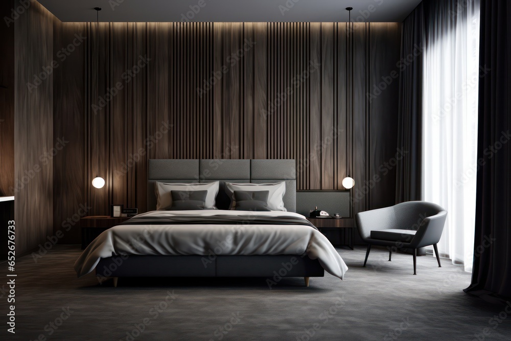 modern classic minimal grey interior hotel room