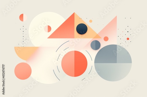 minimal geometric figures pastel color abstract flat illustration 