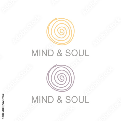 MIND AND SOUL SPIRAL SIGN SYMBOL LOGO VECTOR