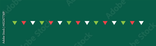 Flag Separator Border illustration line triangle pattern for Christmas theme concept for holiday time winter season