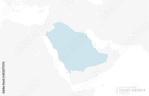 サウジアラビアを中心とした青のドットマップ。　大サイズ。