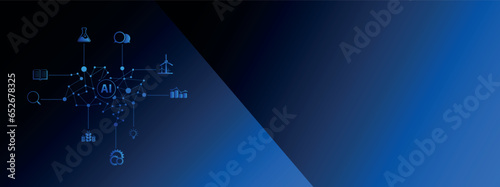 Image created with icon related to the concept of artificial intelligence	