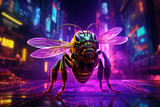 bee robot with future background