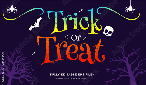trick or treat halloween lettering editable text effect