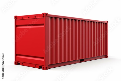3D rendered red container isolated on white background. Generative AI
