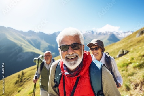Active Senior Group on a Mountain Adventure