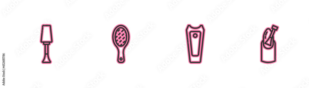 Set line Nail polish, cutter, file and manicure icon. Vector Set line Nail polish, cutter, file and manicure icon. Vector