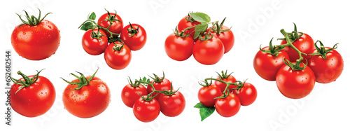 Tomato isolated with drops, Tomato on Transparent Background with full depth of field, Wet Tomato PNG