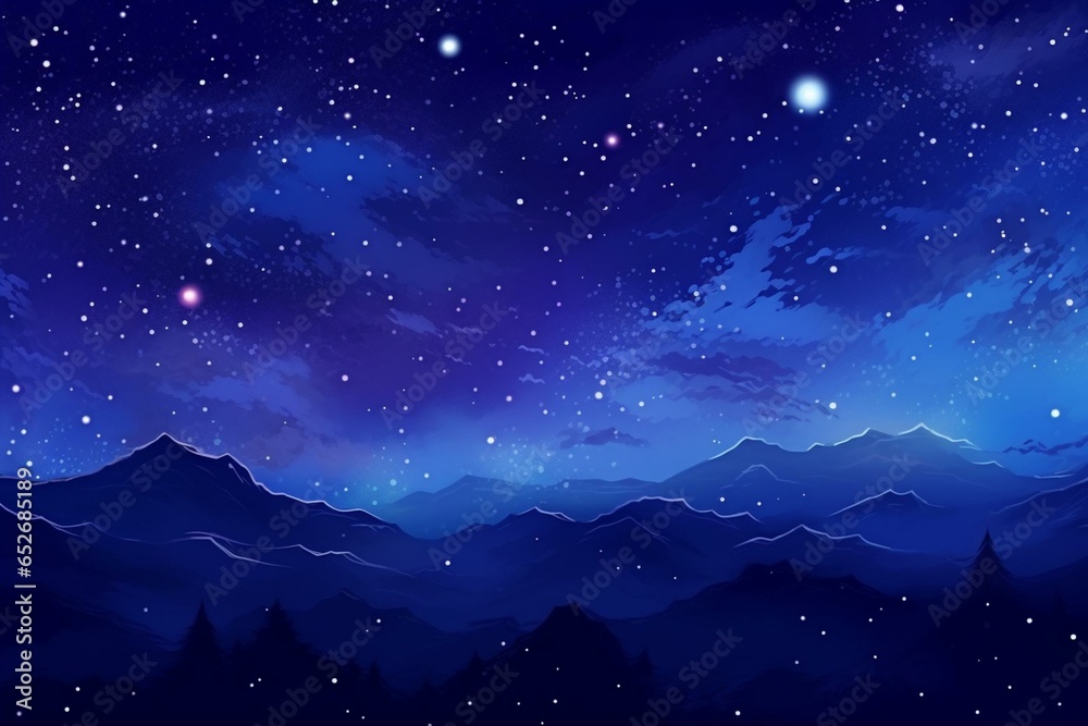 Background with galaxy landscape. Night sky full of stars. Generative AI
