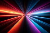 Vibrant 3D tunnel showcasing neon streaks in orange, pink, and turquoise. Generative AI