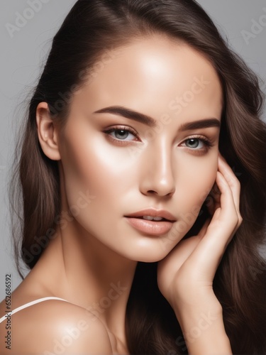 Portrait of beautiful young woman with luxury makeup.