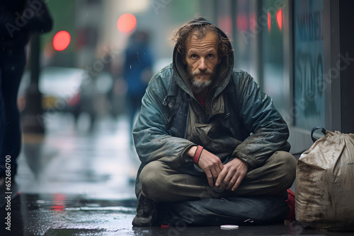 Obdachloser Mann