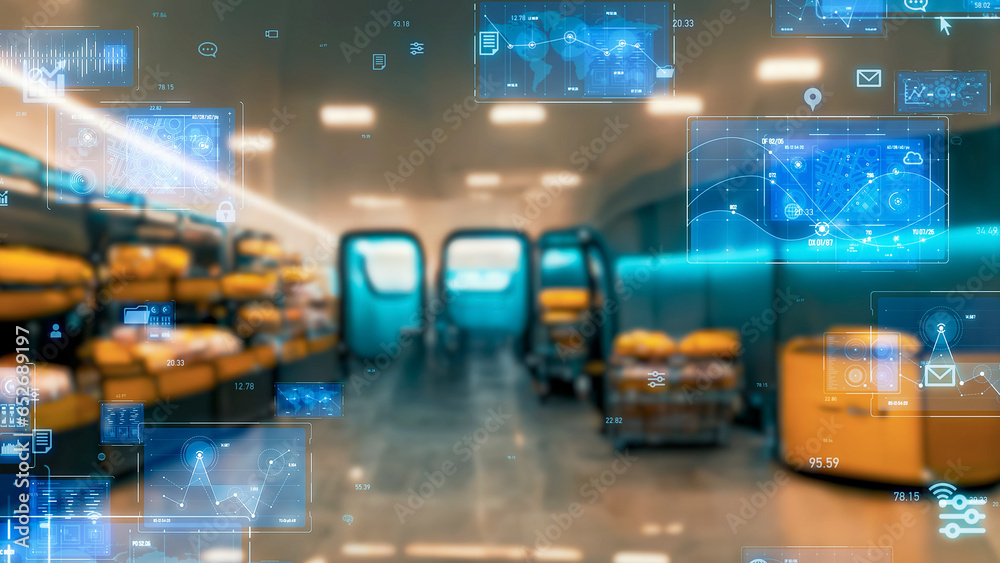 Logistics warehouse and technology. ICT. DX. Logistics warehouse and technology. ICT. DX.