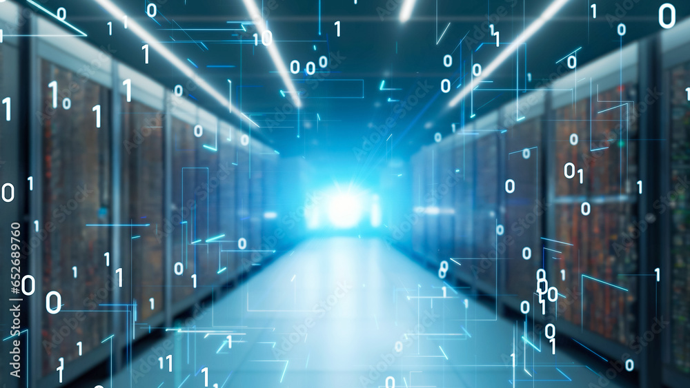 Fototapeta premium Data centers and digital images. Digital transformation.