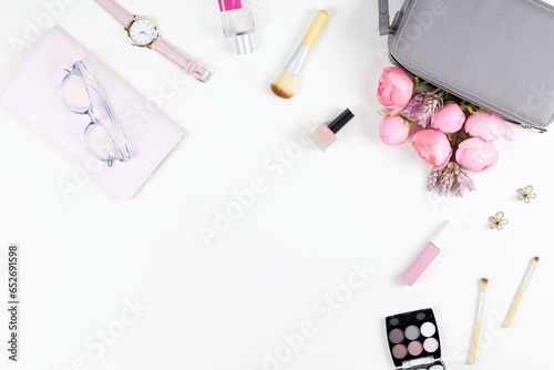 Beauty Blog Concept Flat Lay