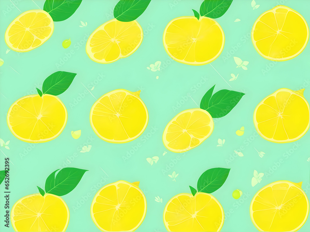 seamless pattern with lemons, ai generative 