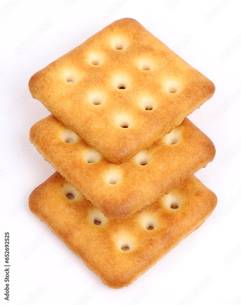 Fototapeta premium sweet and salted cookies on white background, new angles 