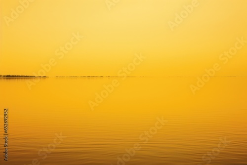 Brown and Yellow Lake Minimalism in a negative artistic space. Visual abstract metaphor. Geometric shapes with gradients.