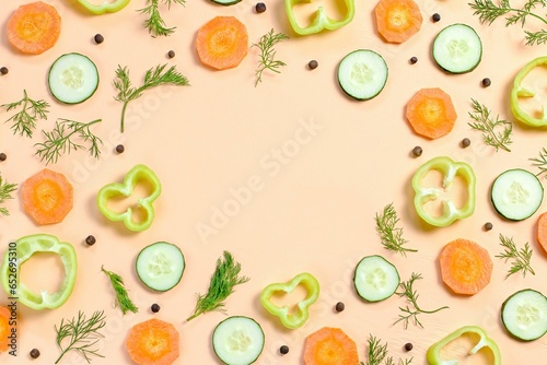 Salad Ingredients as Food Pattern Flatlay