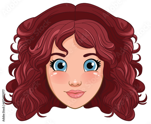 Woman head cartoon isolated