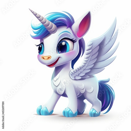unicorn children's monster on white background character.
