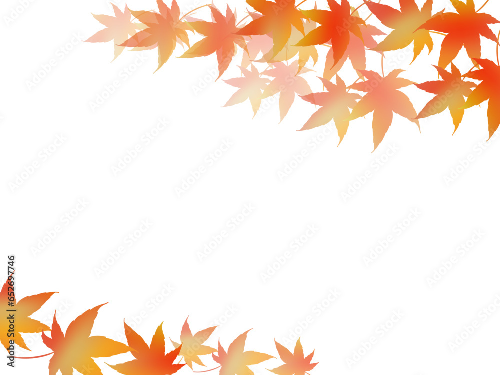 秋のもみじのフレーム素材　Autumn＃autumn leaves＃frame