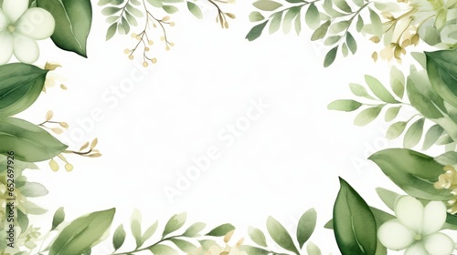 Hand painted foliage pattern  seamless floral print with green leaves  watercolor illustration Collection isolated white background suitable for Wedding Invitation  wallpapers  textile or cover