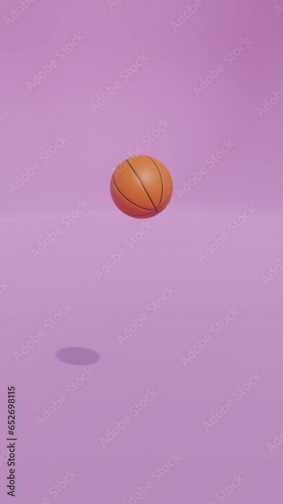 Bouncing BasketBall Loop 3D animation vertical Bouncing BasketBall Loop 3D animation vertical