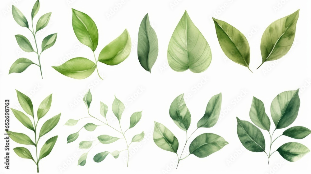 Hand painted foliage pattern, seamless floral print with green leaves, watercolor illustration Collection isolated white background suitable for Wedding Invitation, wallpapers, textile or cover Hand painted foliage pattern, seamless floral print with green leaves, watercolor illustration Collection isolated white background suitable for Wedding Invitation, wallpapers, textile or cover