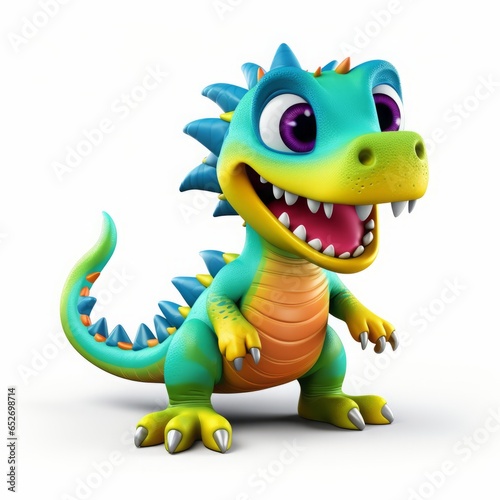 dinosaur monster children's character. Cartoon design element on white background. © Yahor Shylau 