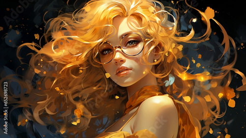 Girl With Golden and Orange Hair