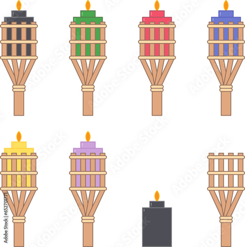 Pelita traditional torch vector set