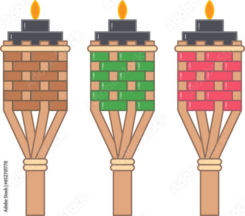 Pelita traditional torch vector set