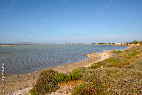 Tigaki salt lake  Alykes  on the island of Kos. Greece