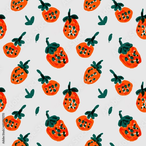Strawberry watercolor seamless pattern
